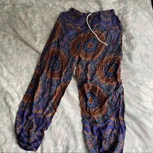 Flowy Thai geometric elephant pants